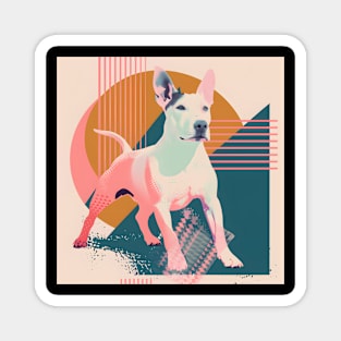 Retro Bull Terrier: Pastel Pup Revival Magnet