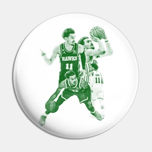 Trae Young - basketball players//green solid Pin