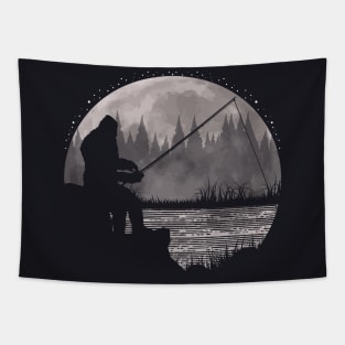 Bigfoot Fishing Tapestry