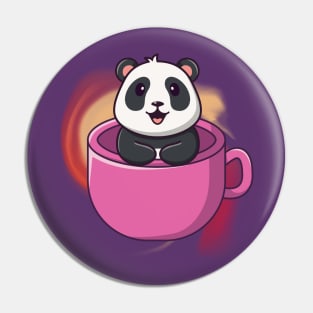 A Cup Cute Panda - Adorable Panda - Kawaii Panda Pin