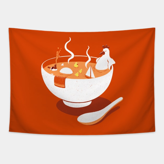 Chicken Soup Tapestry by victorcalahan