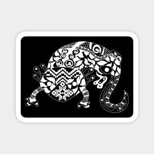 axolotl in magical xochimilco pattern wallpaper art Magnet