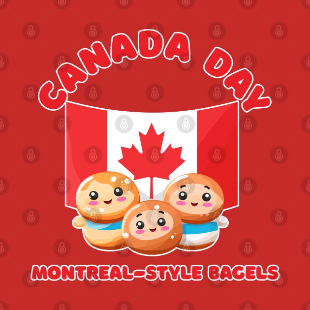 Canada Day Funny Kawaii Montreal-Style Bagels by DanielLiamGill