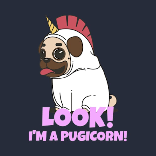 Look! I'm a pugicorn (half pug half unicorn) by GeekOwl Trade