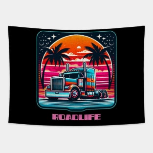 Retro vintage trucker roadlife Tapestry