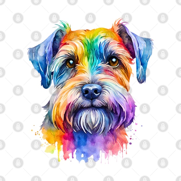 Cesky Terrier Watercolor Portrait by Doodle and Things