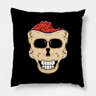 Skull head with brain Pillow