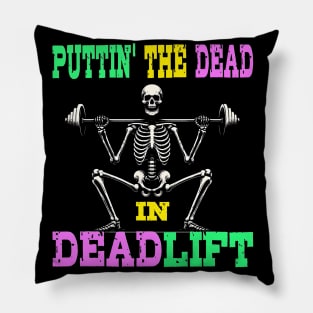 Funny Skeleton Lifting Weights Pillow