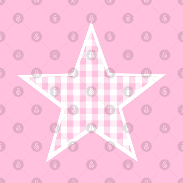 Soft Pink Gingham Star by bumblefuzzies