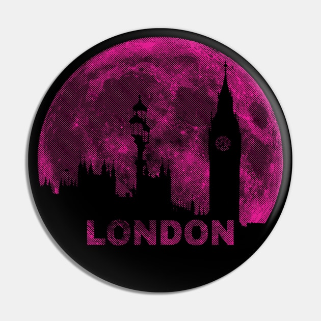 Pinkish Purple Moon London Skyline from Bridge over the Thames Pin by PelagiosCorner