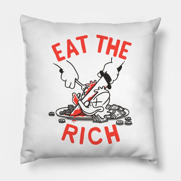 Eat the rich Pillow by rodrigobhz