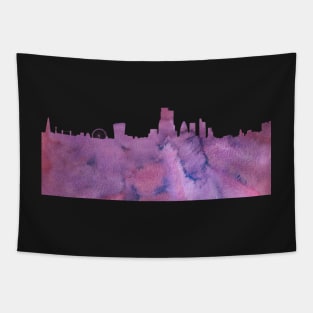 London Skyline Pink Watercolor Tapestry