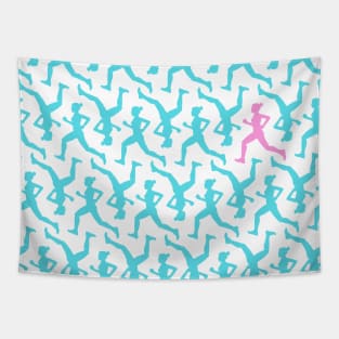 Running Girl Pastel Pattern Tapestry