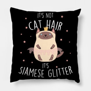 Siamese Cat Glitter Pillow