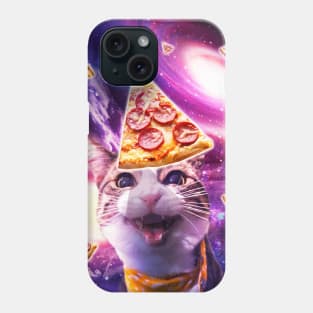 Space Galaxy Cat With Pizza Phone Case