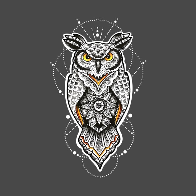 Great Horned Geo Owl by louddoodle