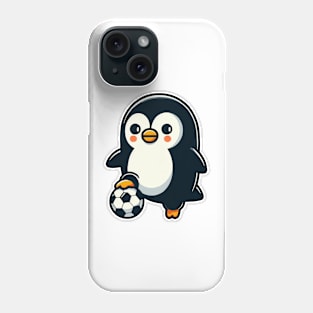 penguin as soccer player with soccer ball Phone Case