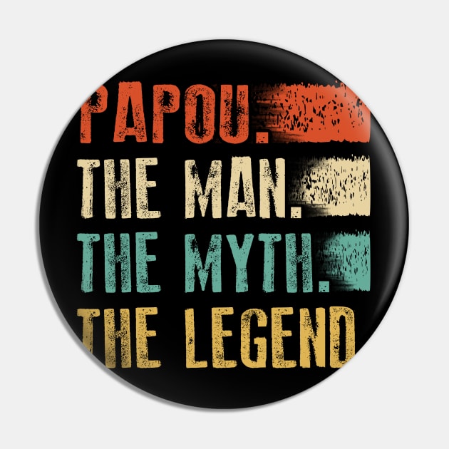 Papou  The Man The Myth The Legend Pin by blacks store