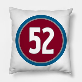 Adam Foote Number 52 Jersey Colorado Avalanche Inspired Pillow