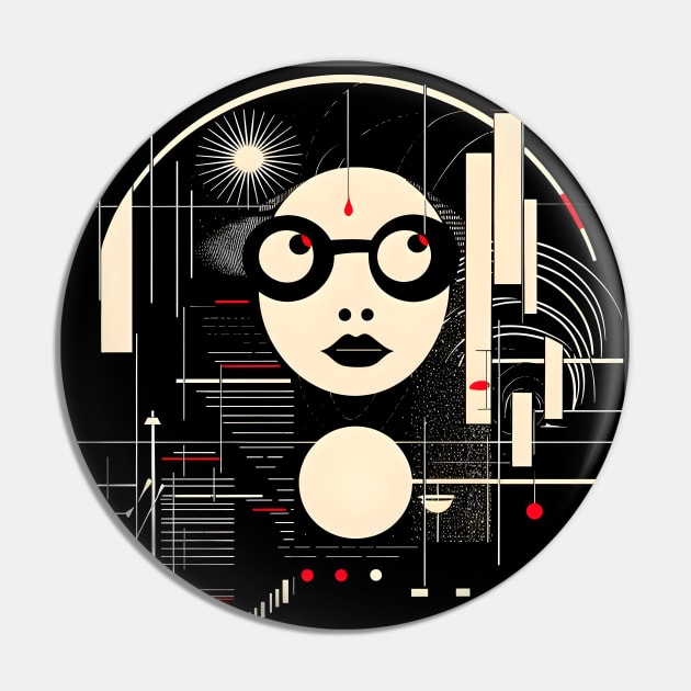 Bauhaus Girl Pin by Polyshirt