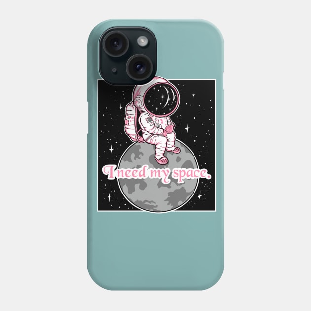 Introvert girl, cute astronaut design Phone Case by TimAddisonArt