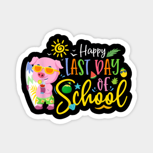 Last Day Of School Teacher Summer Pig Sunglasses Pig Toddler T-Shirt Magnet