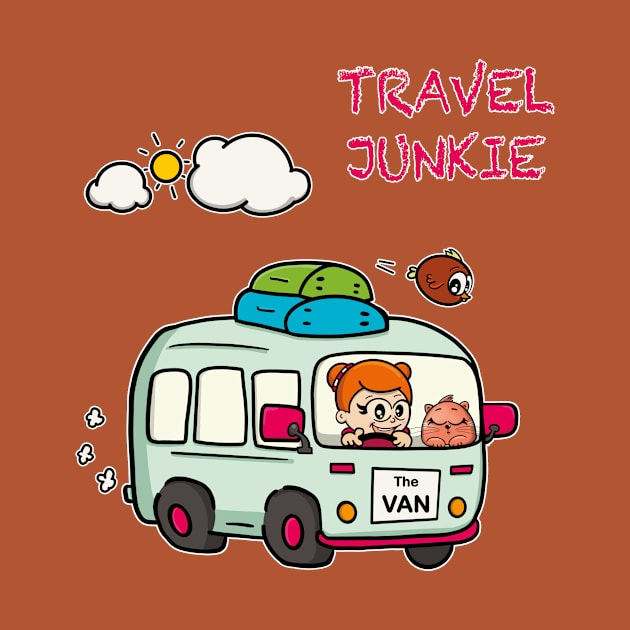 Travel Junkie by Nico Art Lines