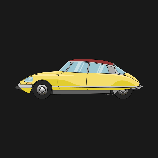 Citroen DS Illustration by Burro Wheel