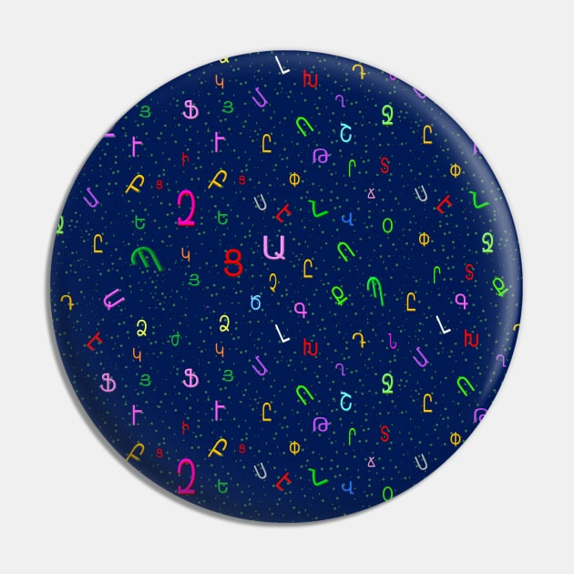 Armenian Colorful Alphabet Pin by doniainart