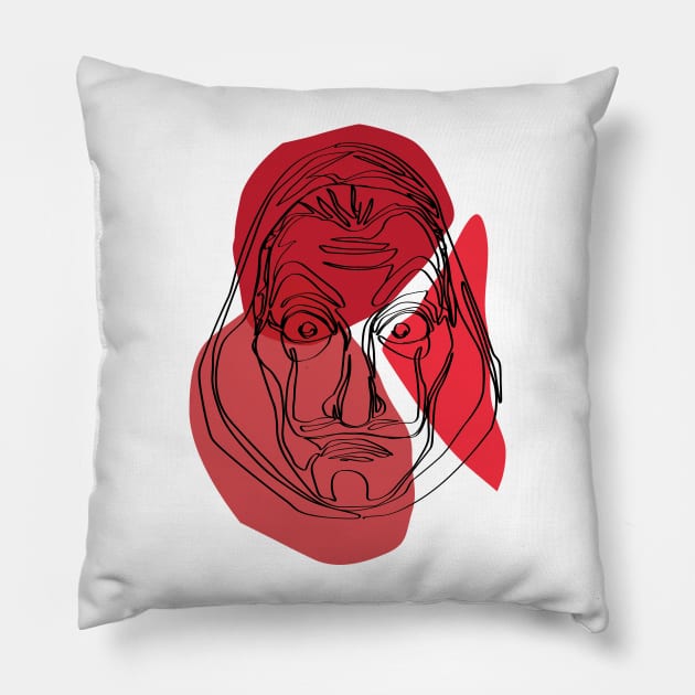 Bright Dali Mask Pillow by LLLUID