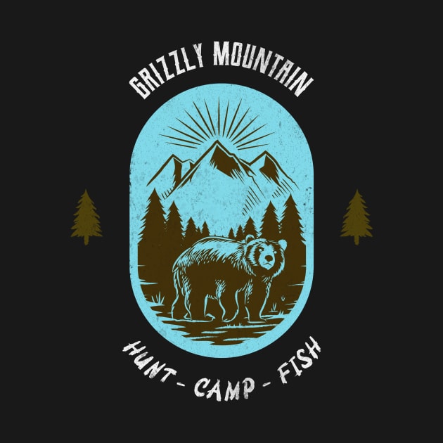 Grizzly Mountain Hunt Camp Fish - Blue V2 by Tip Top Tee's