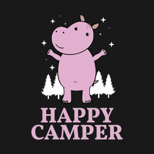 Happy Camper - Pinkish Purple Hippo Under The Stars T-Shirt
