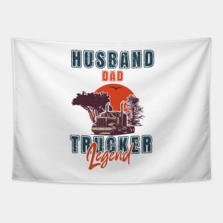 Big loads rig trucker, Husband Dad Trucker Legend Tapestry