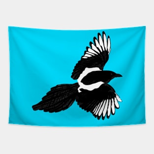 Magpie in flight Tapestry