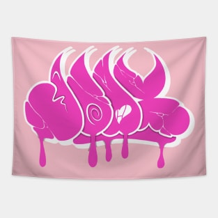 Pink graffiti throw up Tapestry