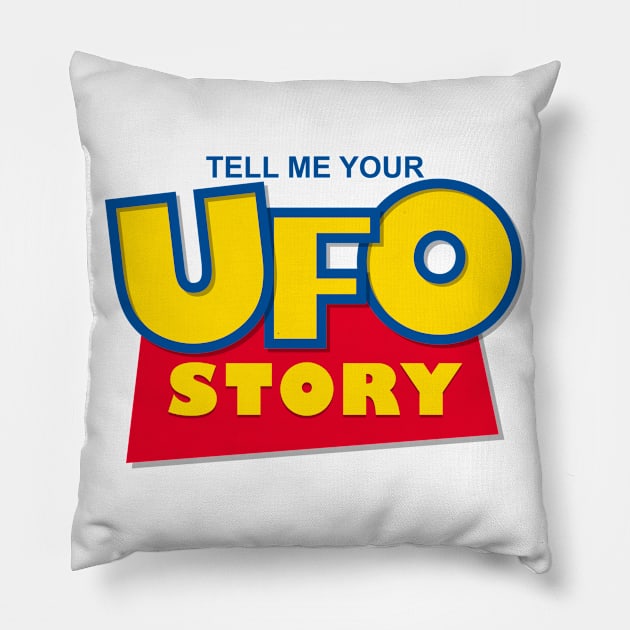 UFO Story Pillow by reyacevedoart