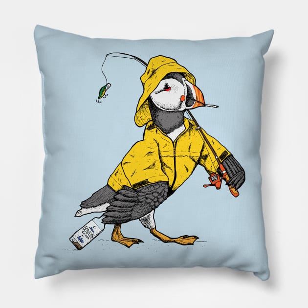 Puffin' Puffin - Canadian Birds Pillow by deancoledesign