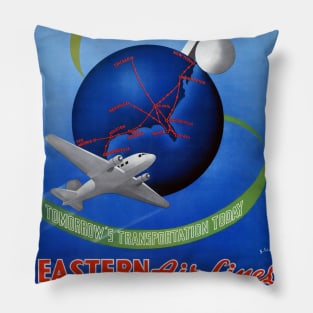 Fly to the New York World's Fair Vintage Poster Pillow