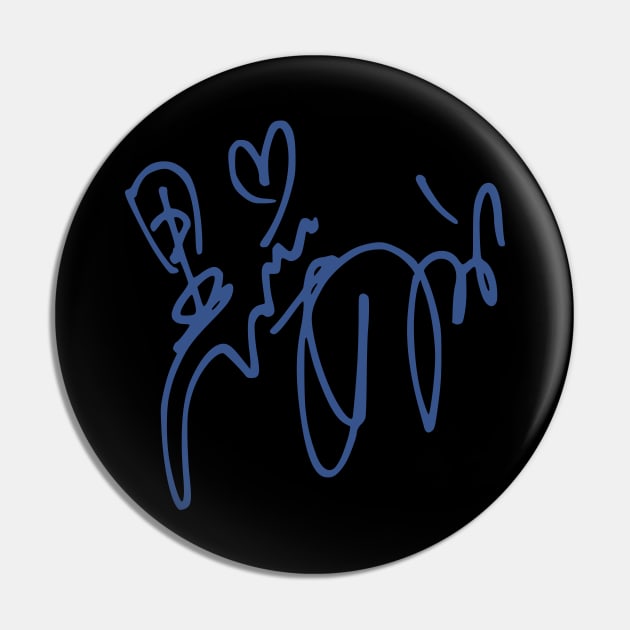 Oshi no Ko Akane Kurokawa Blue Signature Pin by Animangapoi