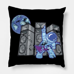 Astronaut with Purple Guitar and 3 Large Speakers Pillow