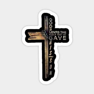 John 3:16, Christian Cross Magnet