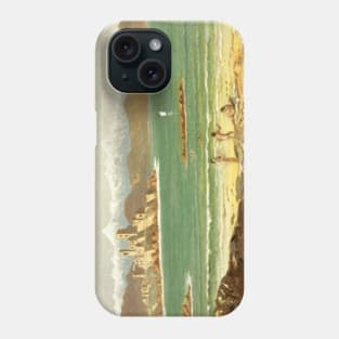 People in the beach, vintage image Phone Case