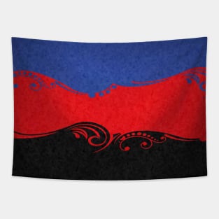 Fancy Swooped and Swirled Polyamory Pride Flag Background Tapestry