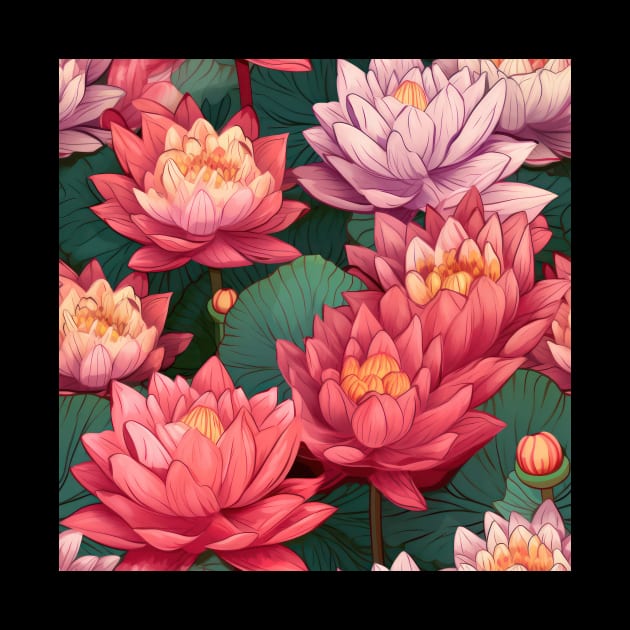 Serenity Blooms: Timeless Lotus Flower Pattern by star trek fanart and more