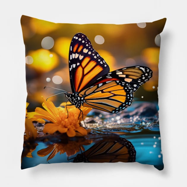 Butterfly Forest Nature Serene Tranquil Pillow by Cubebox