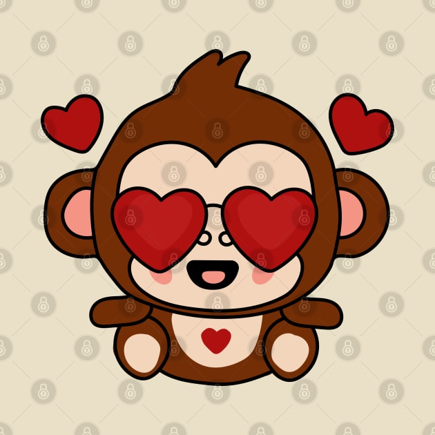 kawaii Monkey wearing sunglasses by Furpo Design