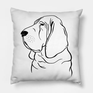 Bloodhound (Black and White) Pillow