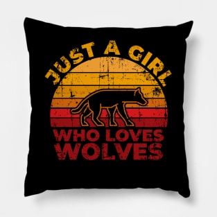 Just A Girl Who Loves Wolves for Wolf Lovers Gift Pillow