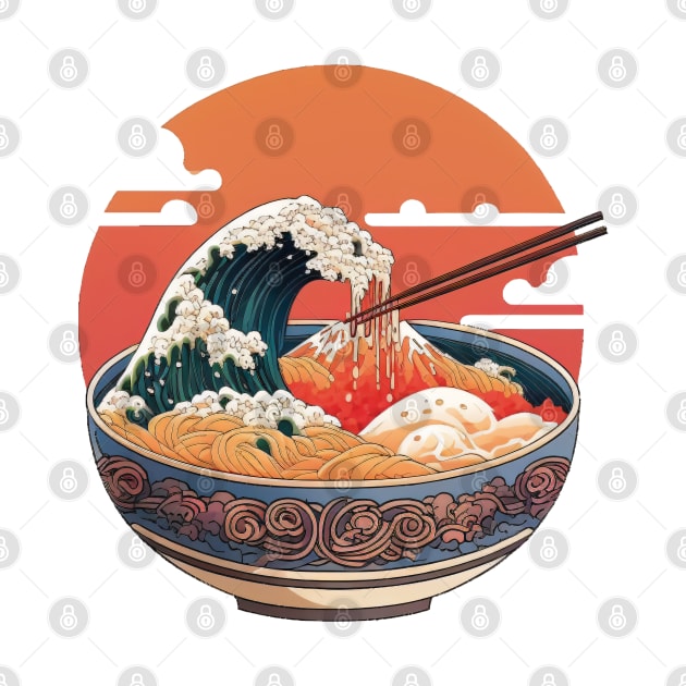 ⭐⭐⭐⭐⭐ Ukiyo-e art style bowl of ramen by Mimeographics