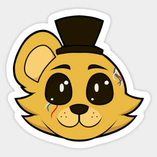 Golden Freddy Fazbear Matte Vinyl Sticker handdrawn 